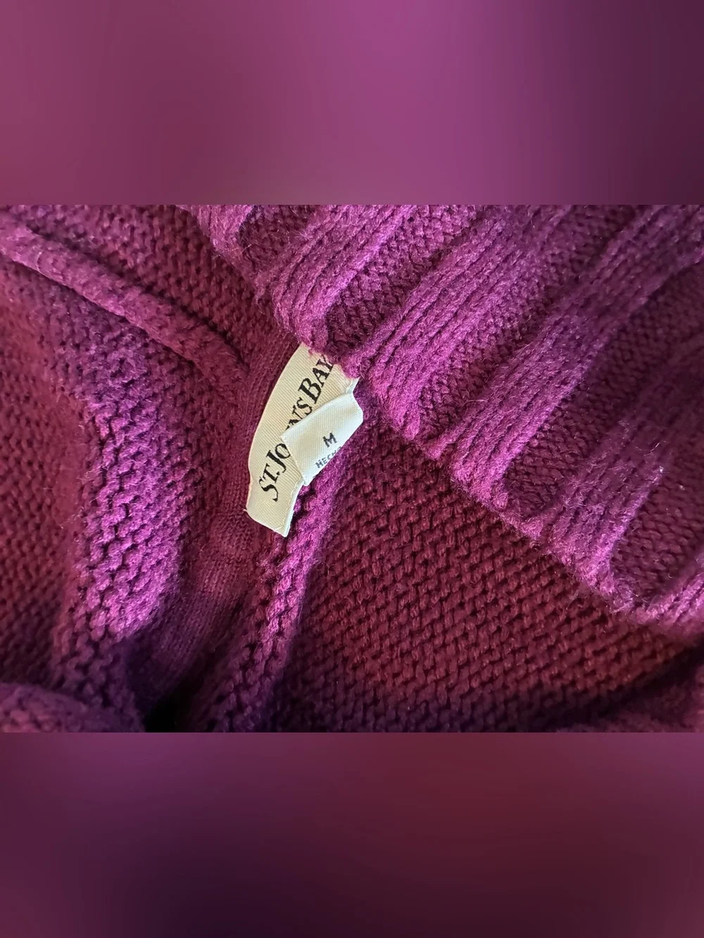 Women’s St John’s Bay Cozy Cable-Knit Hooded Sweater - Burgundy Size M